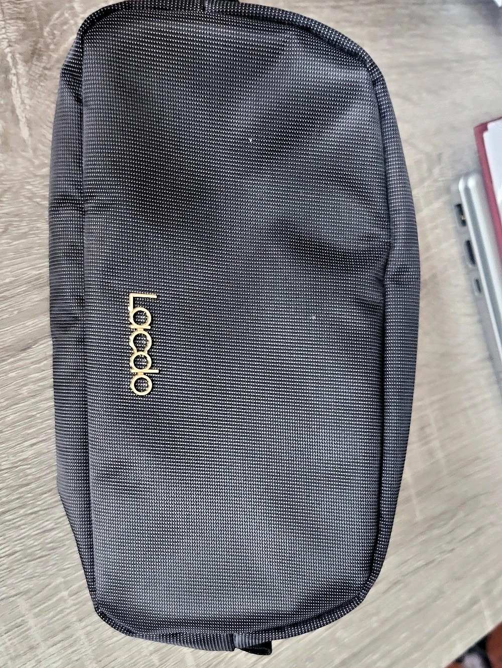 Lacdo Travel Cosmetic Pouch in Black & Gray. New
